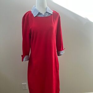 Tailored casual red dress